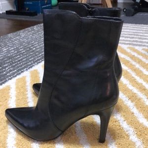 Nine West black leather booties.